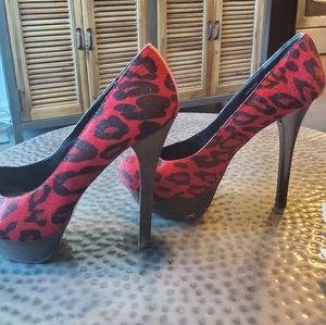 Bebe cheetah print heels